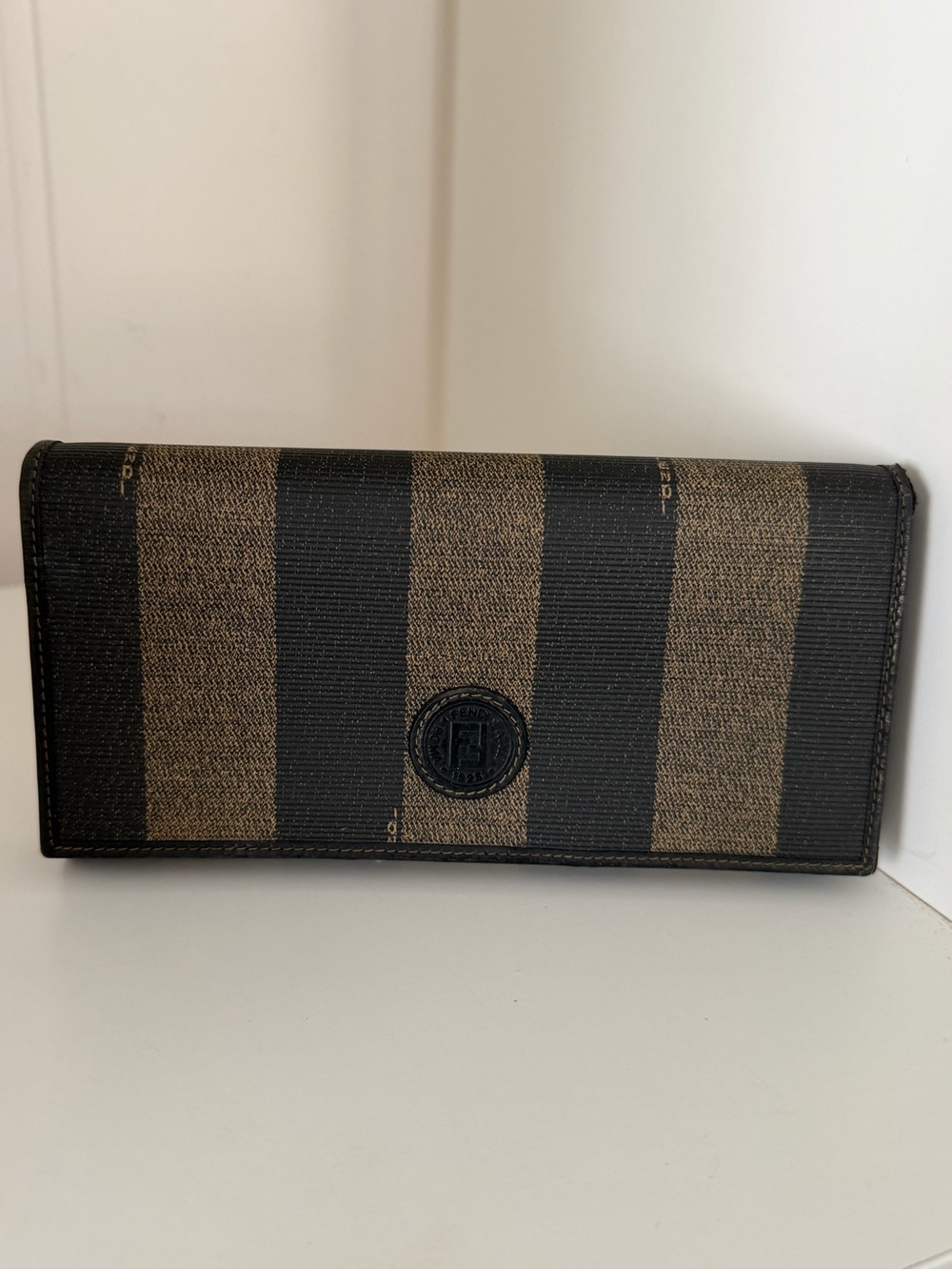 Authentic Vintage Fendi Pequin Stripe Continental Wallet